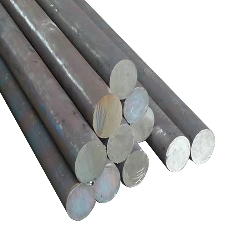 Carbon steel round bars with cut ends visible