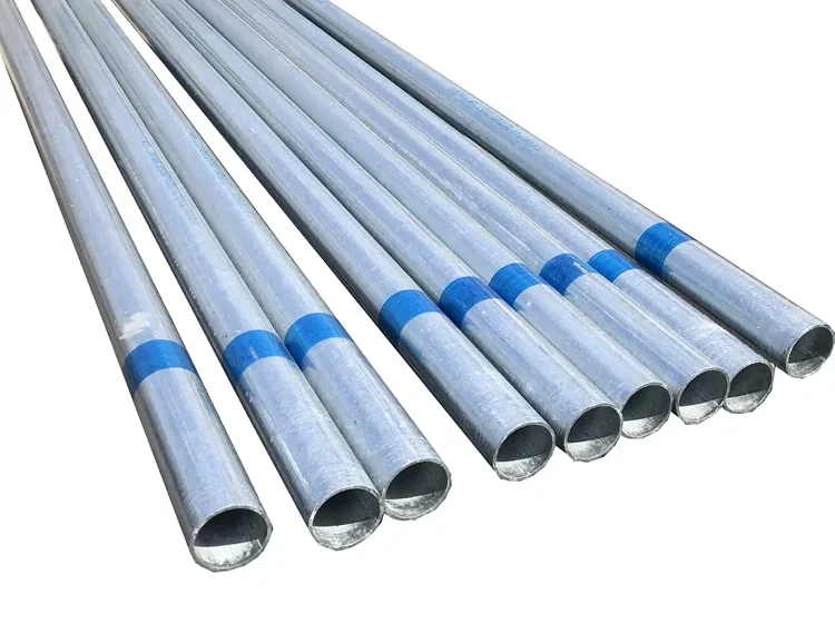 Galvanized steel pipes with protected ends