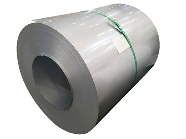 Stainless steel coil secured for handling
