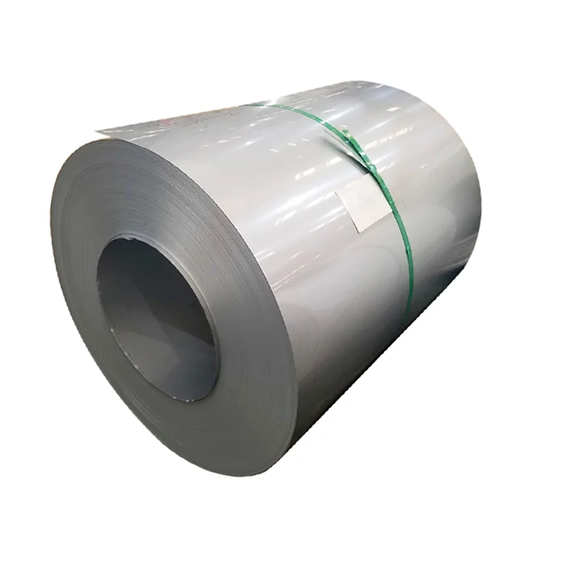 Stainless steel coil secured for handling