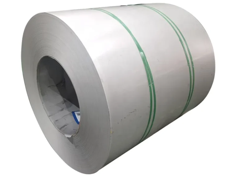 Hot-rolled stainless steel coil with securing bands