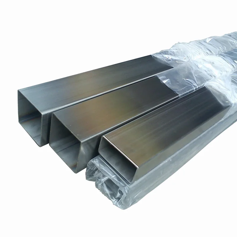 Polished stainless steel square tubes